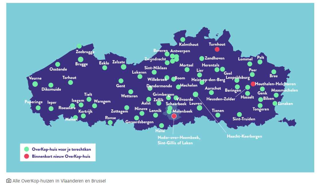 OverKop-huizen in Vlaanderen en Brussel